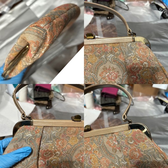 Vintage Floral Tapestry Embroidered Clutch Bag - “Deana” - Picture 9 of 15